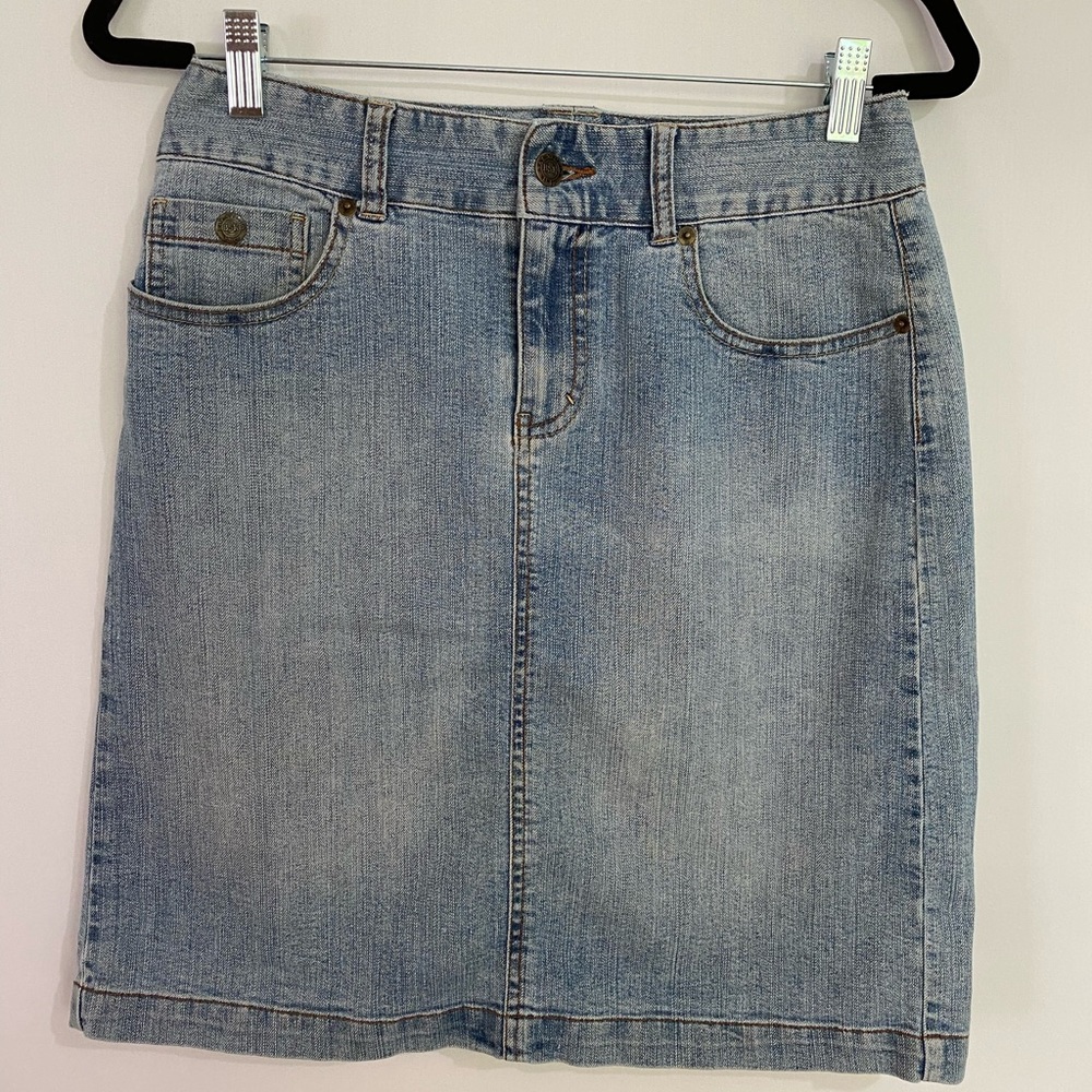 Bay Studio Khakis Petite Jean Skirt Size 4P